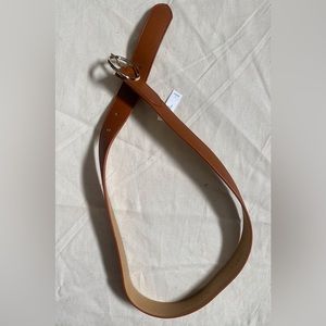 NWT Talbots Classic Brown Leather Belt with Gold Hardware